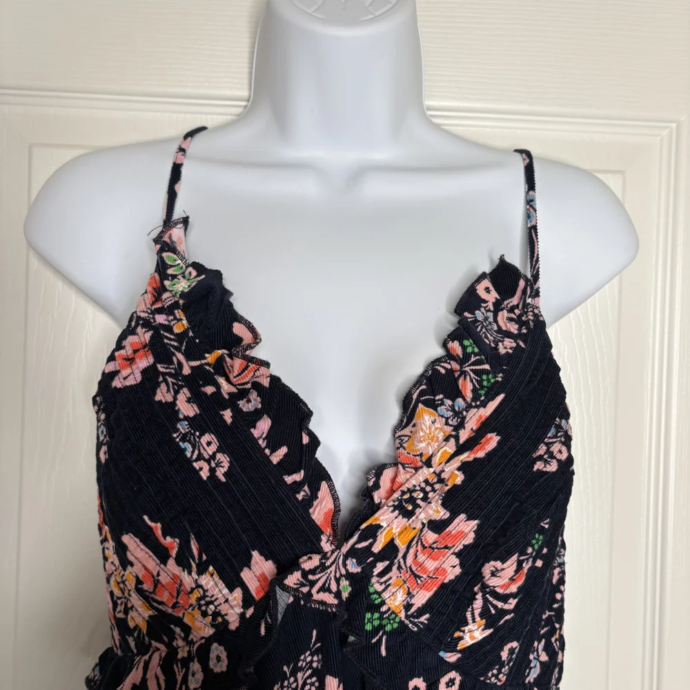 Free People NWT Looking Glass Floral Navy Mini Dress Size Medium - Picture 5 of 9